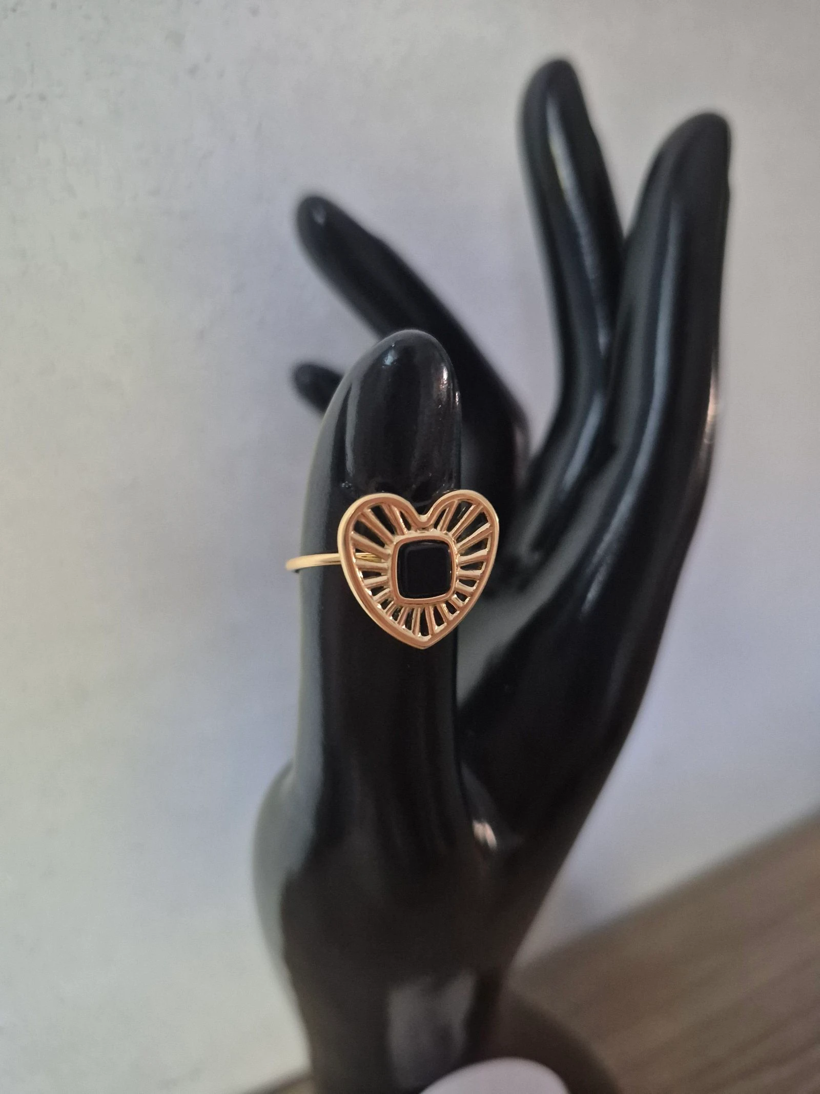 Anillo Bohm corazón – Acero inoxidable – Nuevo – Ajustable – photo 2